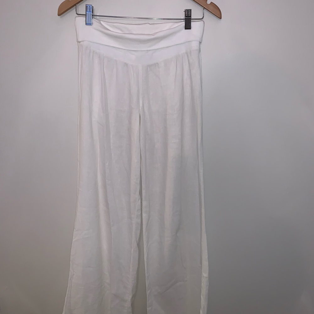 White linen pants